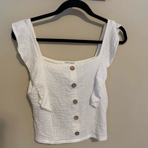 Cropped White Tank Top Size Small